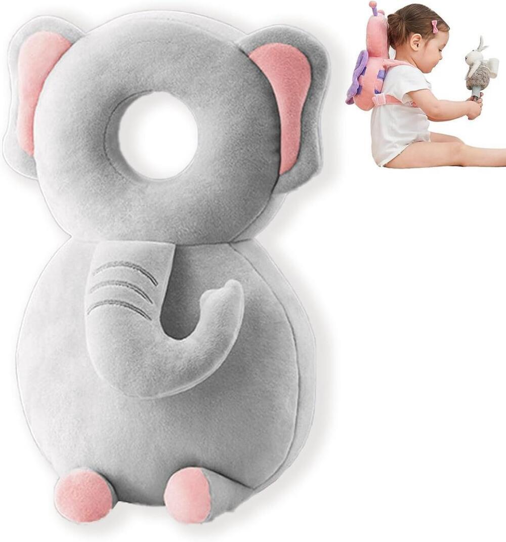 Baby Toddler Head Protector Backpack Elephant Gray Pink Safety Cushion New